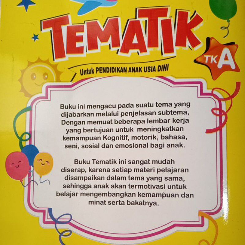 Buku Tematik Negaraku TK A Untuk Pendidikan Anak Usia Dini