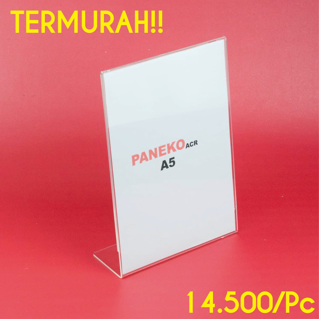 

Tent Card Miring Akrilik/Acrylic Tempat Brosur A5 POTRAIT 14 Pcs TERMURAH