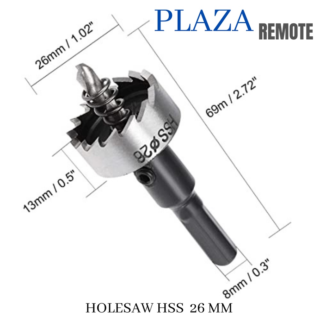 MATA BOR BESI HOLE SAW HSS TITANIUM DRILL BIT BESI METAL CARBIDE 26 MM