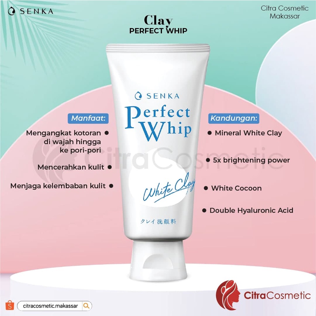 Senka Perfect Facial Foam 100GR Series Acne Care | Collagen In | Fresh Anti Shine | Perfect Whip | Clay | Vibrant  White