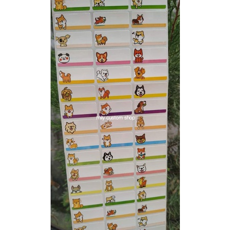 

CORGY CUTE DOG Sticker Nama Label Nama Waterproof Anti Air