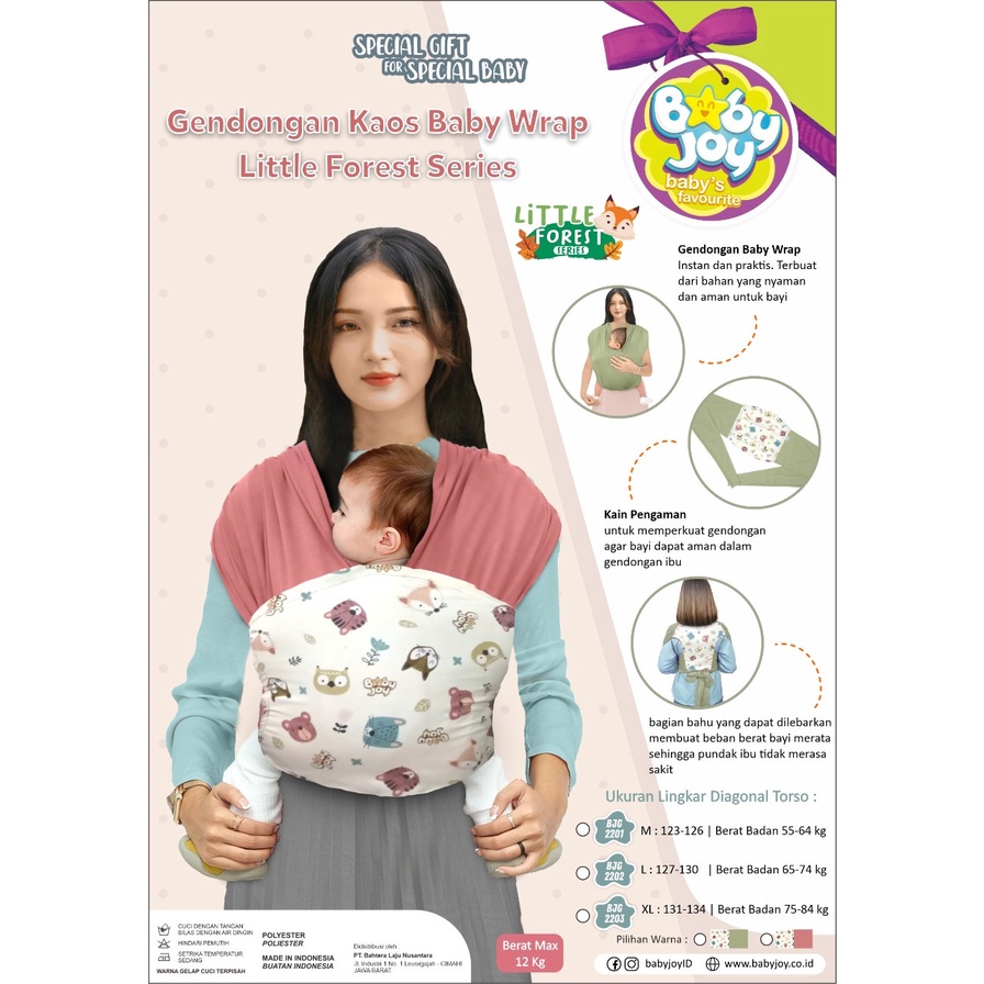 BABY JOY GENDONGAN BABY WRAP LITTLE FOREST SERIES BJG220123