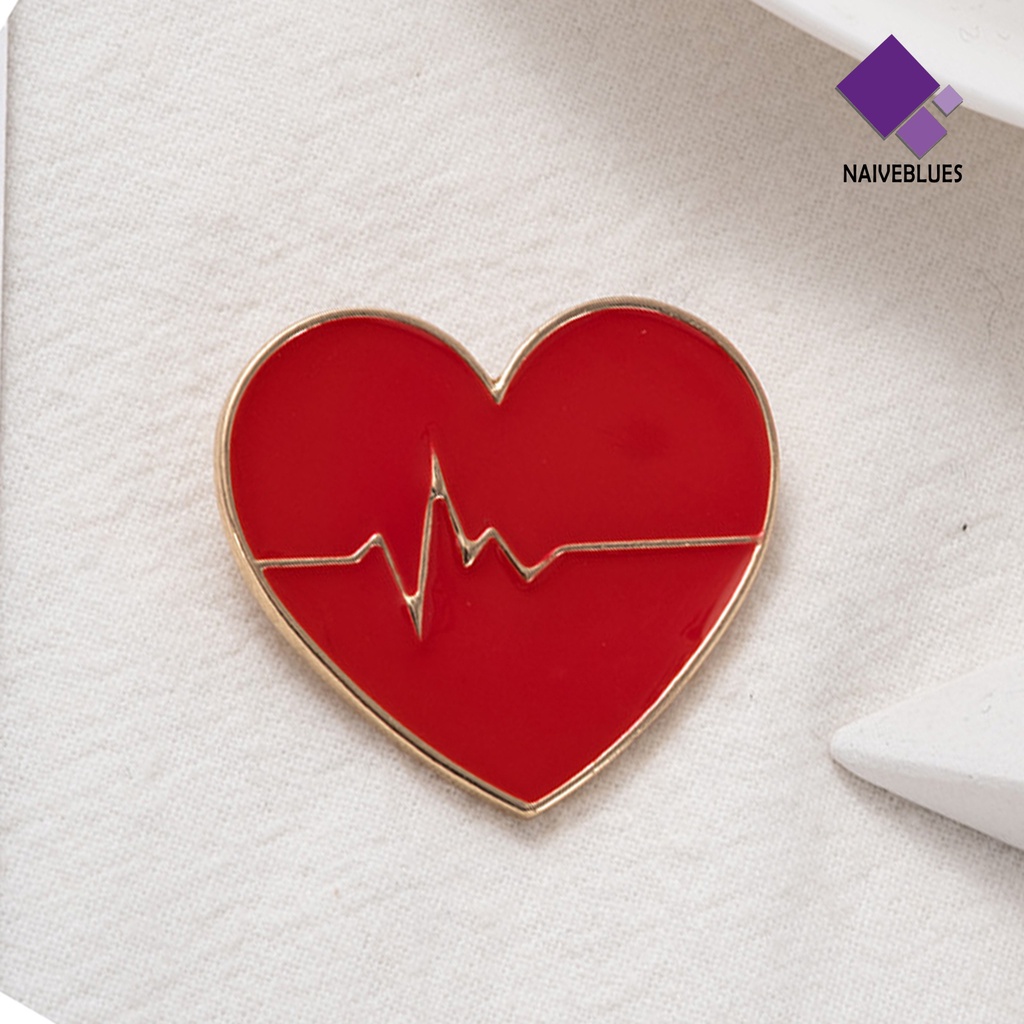 Bros Pin Bentuk Kartun Hati Untuk Dekorasi Tas Pakaian Pria