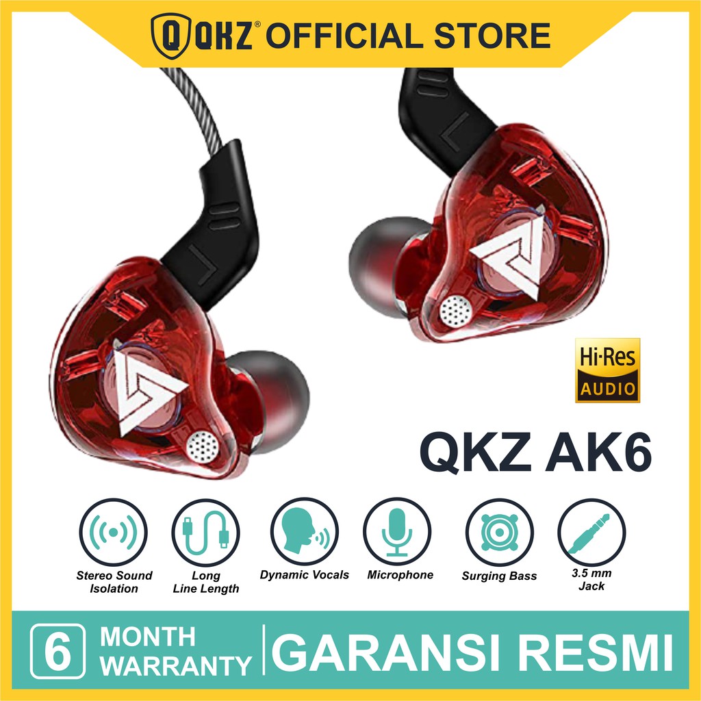 QKZ AK6 with Mic In Ear Earphone Copper Driver HiFi Sport Headphones for Running