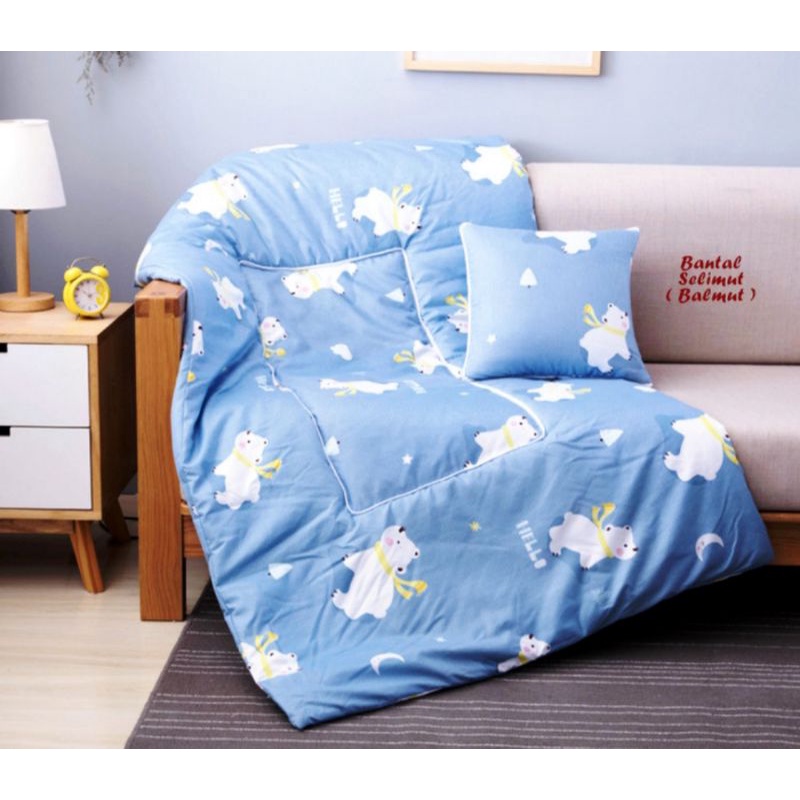 Selimut / Balmut / Bantal Selimut Motif / Selimut Anak / Selimut Traveling / Balmut Motif Lucu
