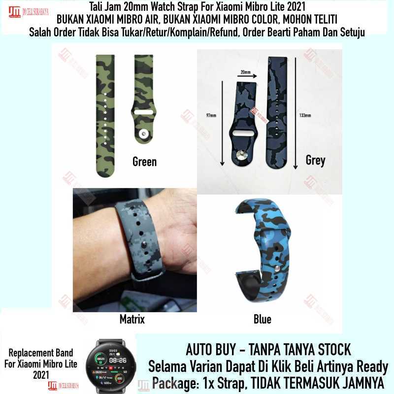 RMY Tali Jam 20mm Watch Strap Xiaomi Mibro Lite 2021 - Camo Army Rubber Silikon