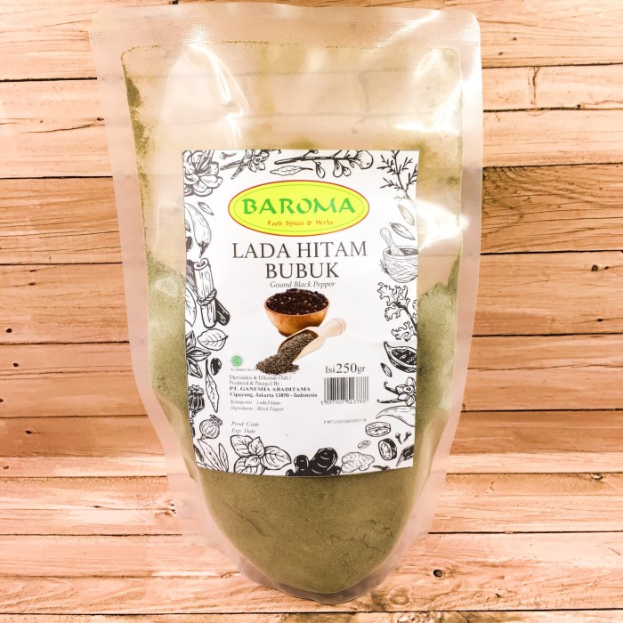 

Lada Hitam Halus / Ground Black Pepper 250gr - Baroma Bumbu Rempah