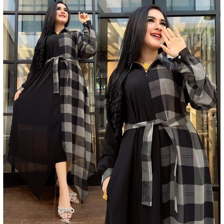 trevana midi dress by malda - gamis termurah