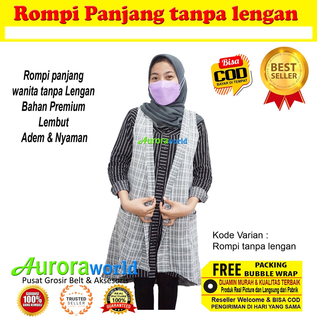 Auroraworld Outer / Rompi Tanpa lengan bahan lembut adem dan nyaman dipakai sehari hari bisa cod