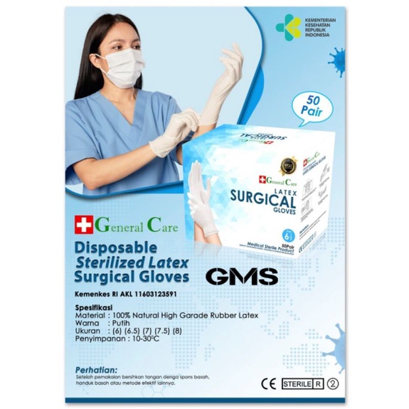 Sarung Tangan Steril Per Box Isi 50 Pasang / Sterile Surgical Gloves