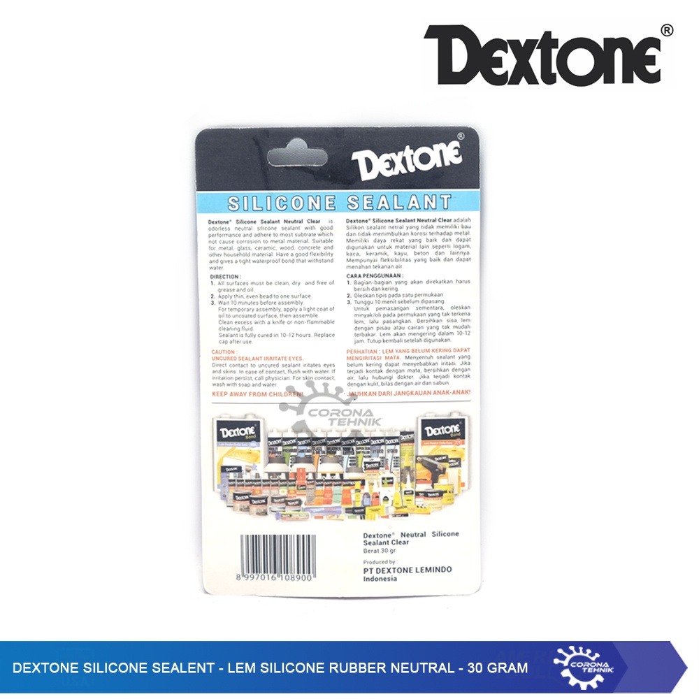 Lem Silicone Rubber Neutral - 30 Gram - Dextone Silicone Sealent