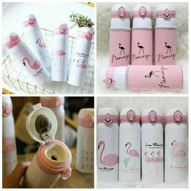 Ready bandung termos karakter flamingo 500ml termos animal botol minum Stainless