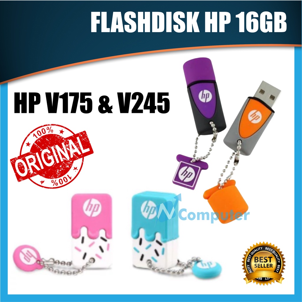 USB Flash disk V178P pink 64 GB  HP V178 B blue 64GB original bahan karet