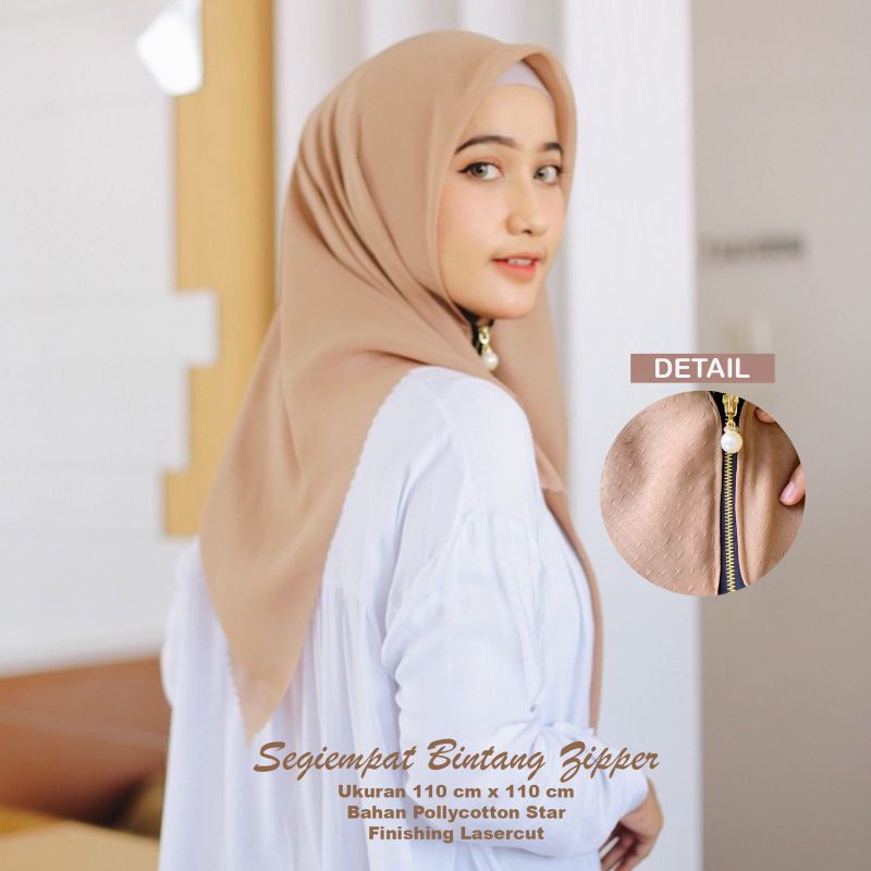 HIJAB ZIPPER BINTANG hijab segi empat