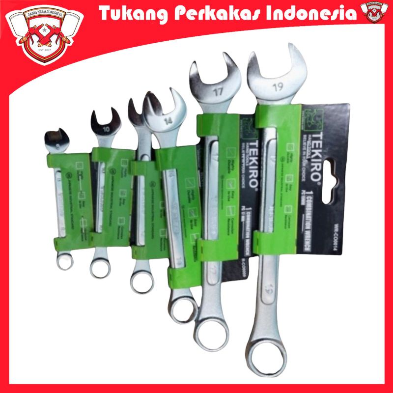 Tekiro Paket 6 kunci Ring pas set 8,10,12,14,17,19 mm 8-19mm