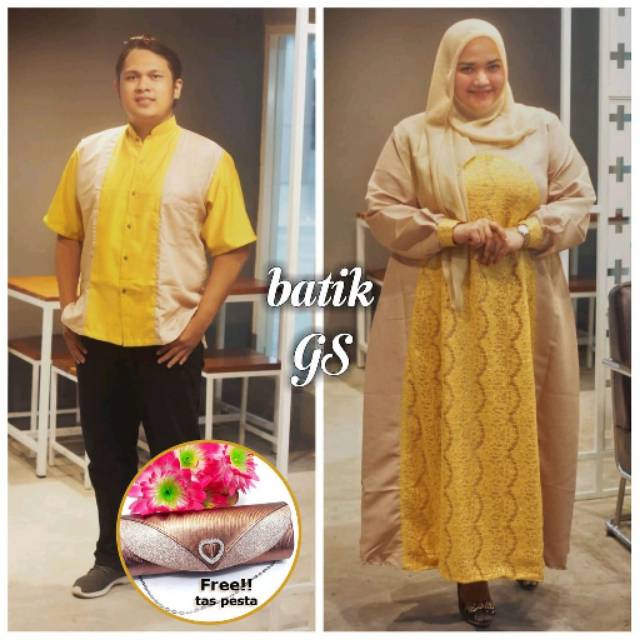 Jual Couple brukat muslim jumbo baju couple sarimbit pesta seragam baju
