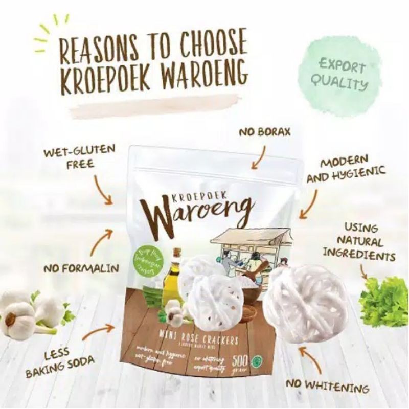 

Kroepoek Waroeng Mini Rose NO MSG 500gr