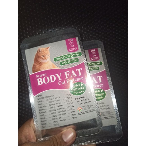 body fat 50gram vitamin kucing bodyfat