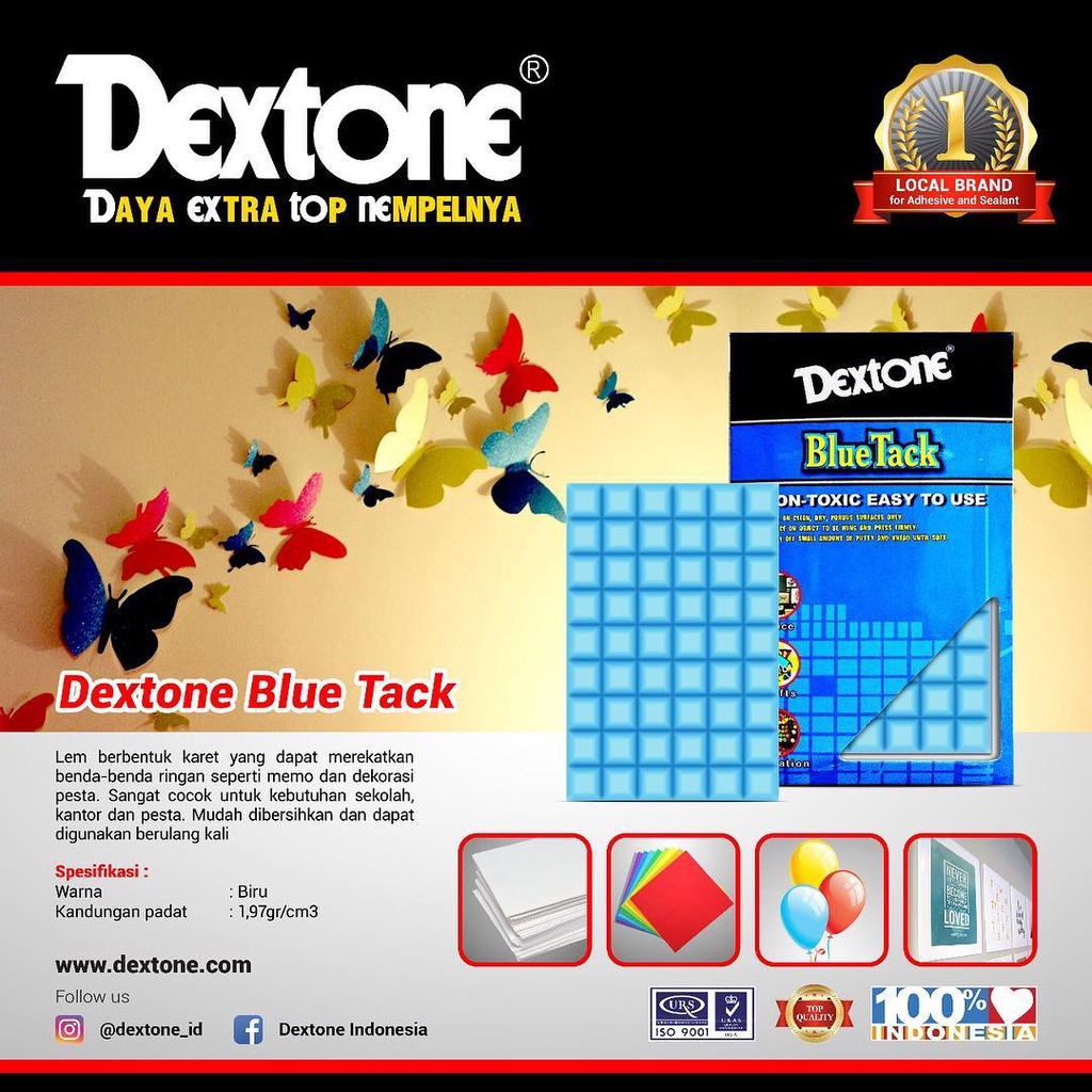 Lem Pengganti Paku Blue Tack Dextone Pin Gantung Barang Tempel Dinding 54PCS Non Toxic