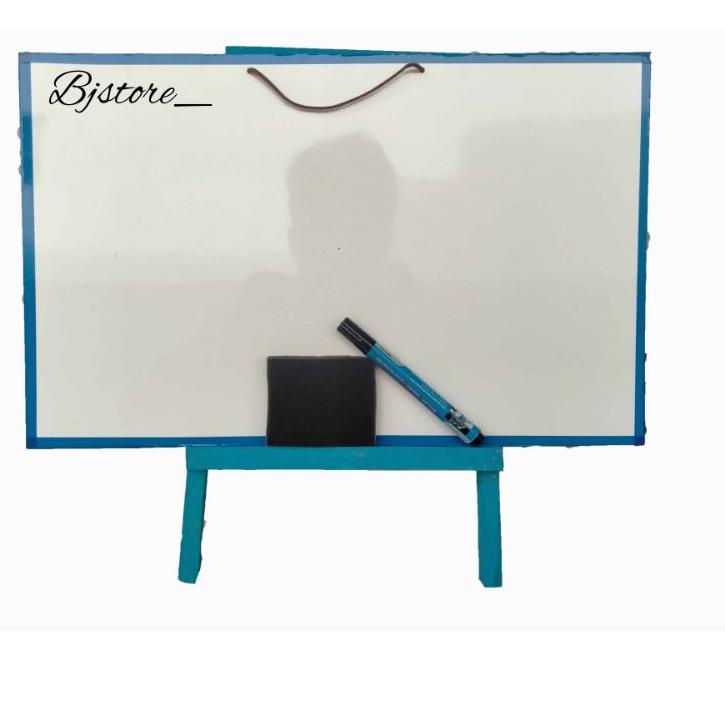 

Hot Sale - Papan Tulis / Whiteboard Anak FREE SPIDOL + PENGHAPUS dengan Penyanggah kayu Ukuran 30x50 cm