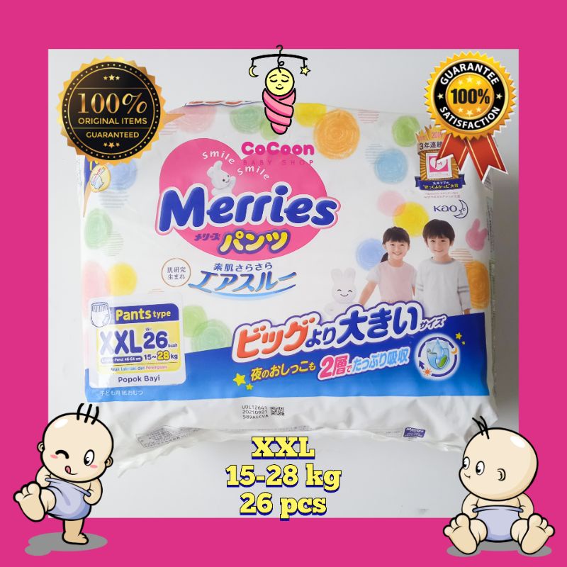 Popok Bayi Meris Merries Premium Pants XXL26 XXL 26