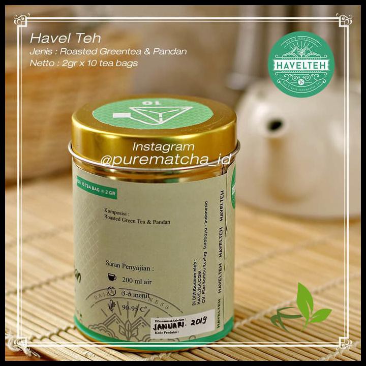 

Havel Teh - Soothing Pandan With Houjicha Roasted Green Tea Blend 10Tb