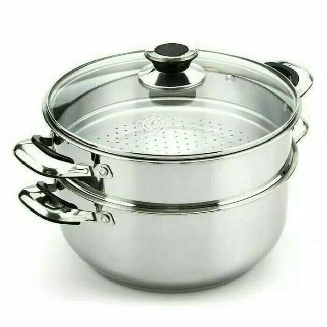 Panci set steamer supra 28 tutup kaca