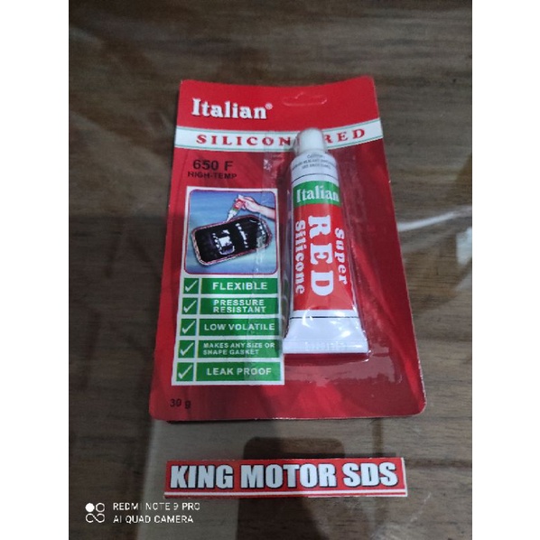 

lem silicone red/auto sealer merah hi temp 650 f(tahan panas) 35 gr