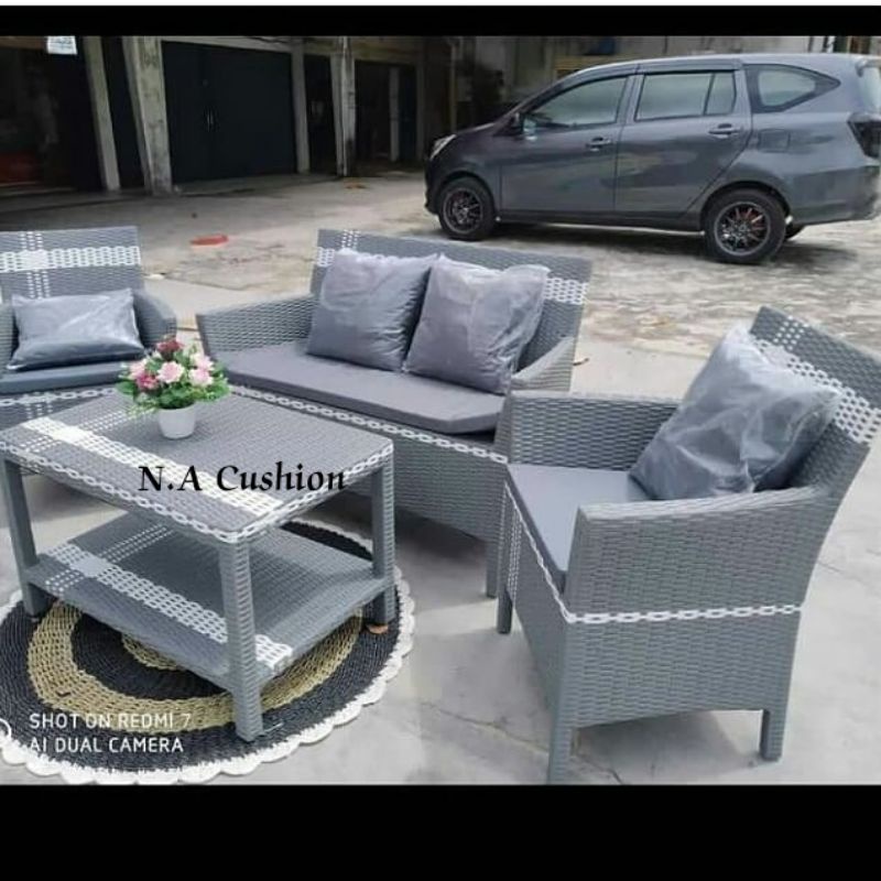 Kursi Tamu minimalis (Kursi Sofa Hawai 2.1.1)-Abu-abu