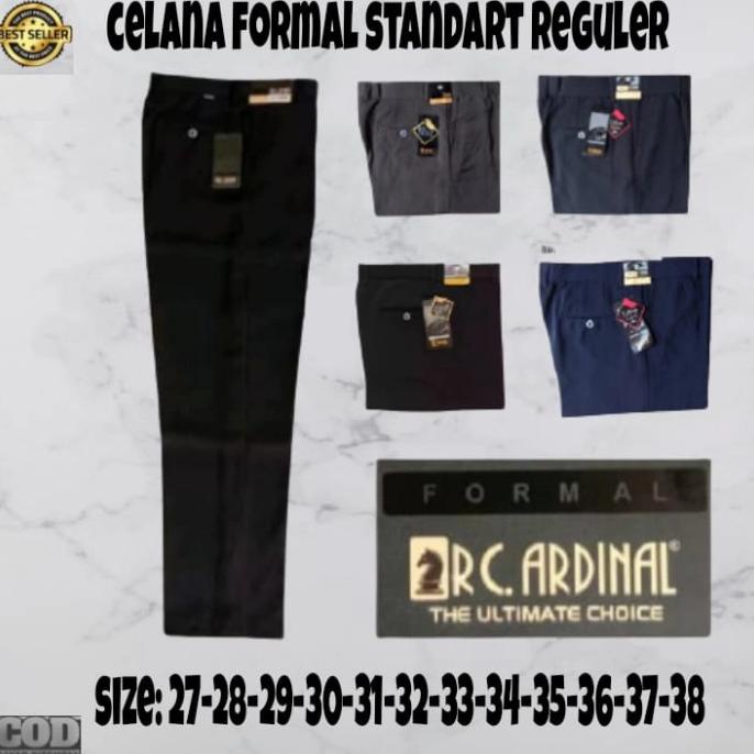Celana bahan CARDINAL | Kain | Formal kantor | Slim fit pria hitam
