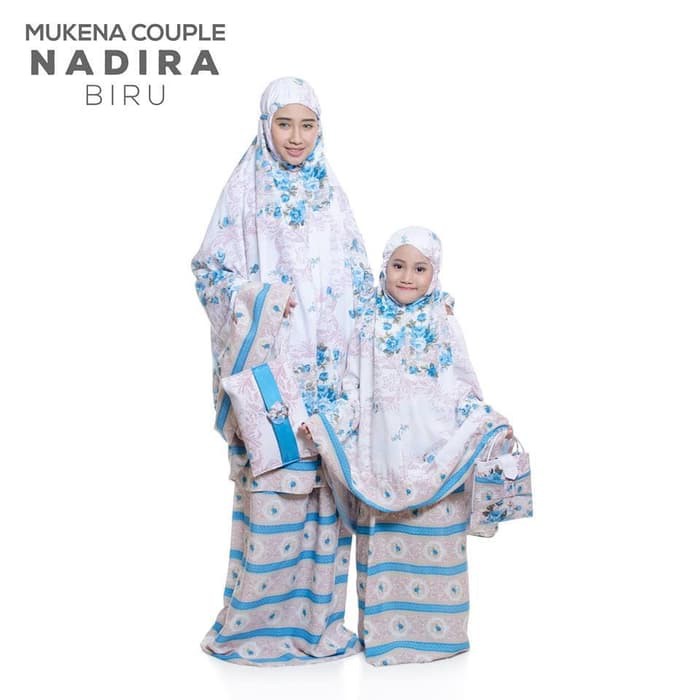 MUKENA COUPLE BALI NADIRA TAS PESTA TURKIS (IBU+ANAK)