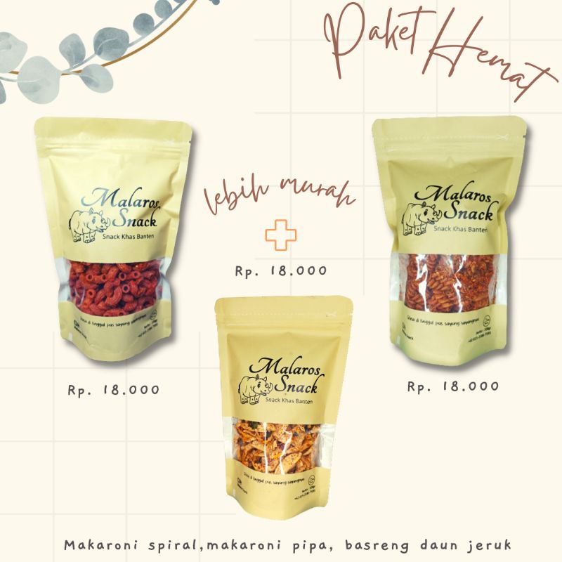 

PAKET HEMAT Basreng Daun jeruk 150gr/Makaroni spiral 150gr/Makaroni pipa 150gr