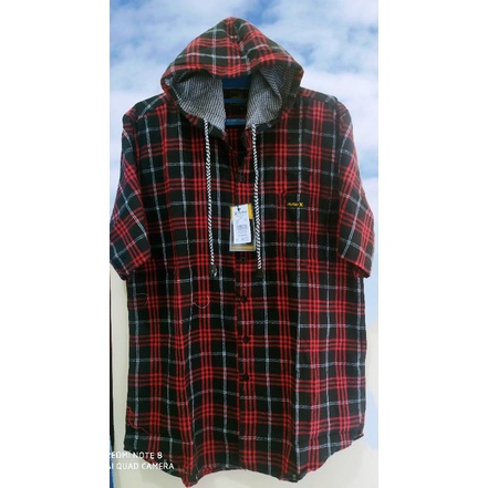 kemeja flanel kupluk distro pria wanita