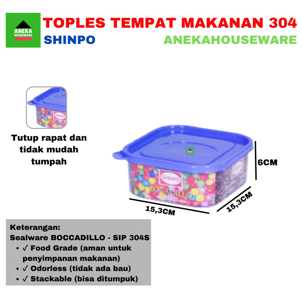 Toples Plastik Tempat Makanan Shinpo 304 S Bocadillo