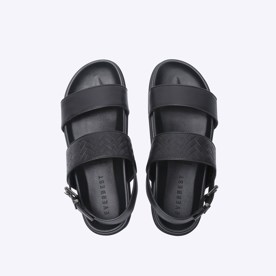 SANDAL KULIT EVERBEST PRIA ORIGINAL SLINGBACK CASUAL ASLI HITAM EM37