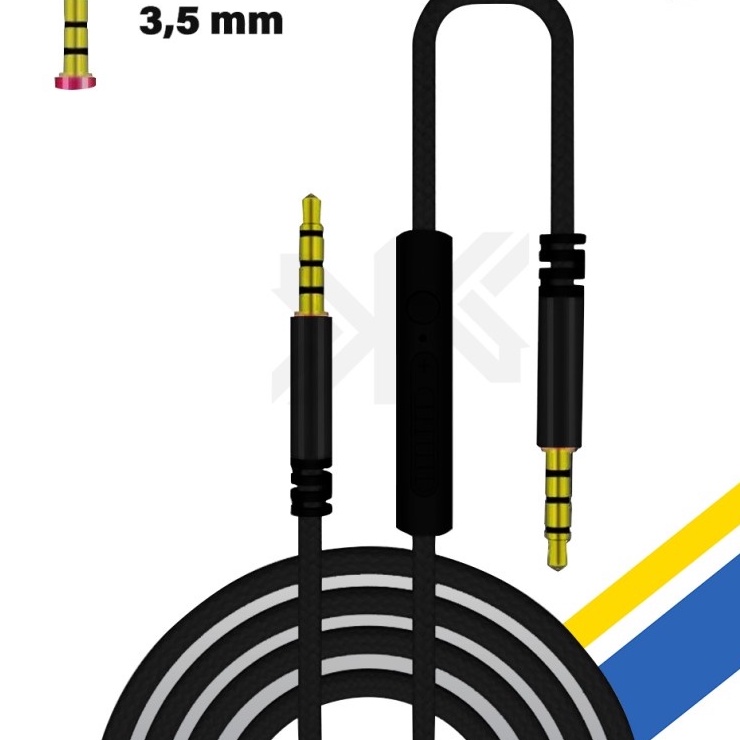 KABEL AUDIO AUX WITH VOLUME DARI HP KE SPEAKER/MOBIL/HEADPHON