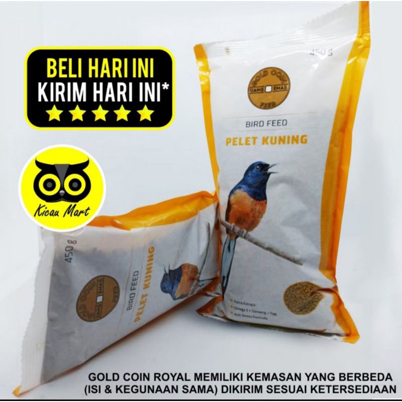 Goldcoin pur gold coin pelet kuning voer bird feed voer kicau ocehan murai jalak kacer