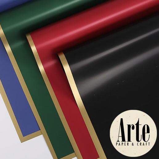 

20 Lembar Solid Gold Frame Bingkai List Kertas Buket Korea Bunga Flower Wrapping Paper Kado Arte Grosir Jakarta P.XXY-006 ♥