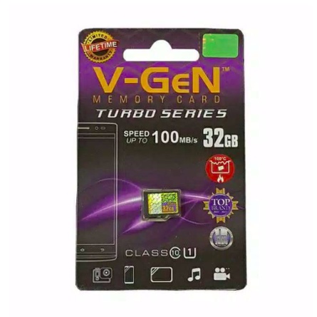 MEMORYCARD VGEN MICROSD 8GB 16GB 32GB 64GB 128GB Turbo Series Class 10 100MB/s Original Resmi