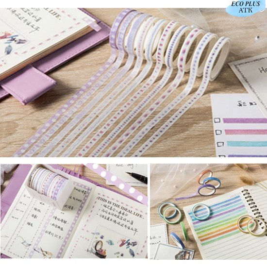 Paper Tape Isi 10 Motif Printed Series DIY Decoration Scrapbook Selotip