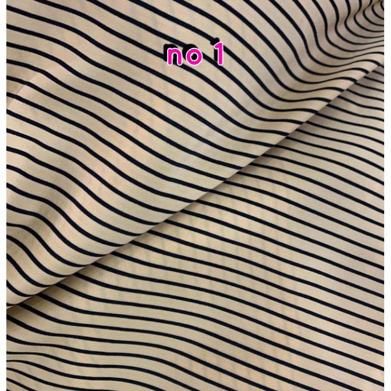 KAIN BLUE MARINE PRINT TOKO KAIN MURAH MOTIF VERTIKAL/HORIZONTAL SALUR BAHAN GAMIS GARIS GARIS