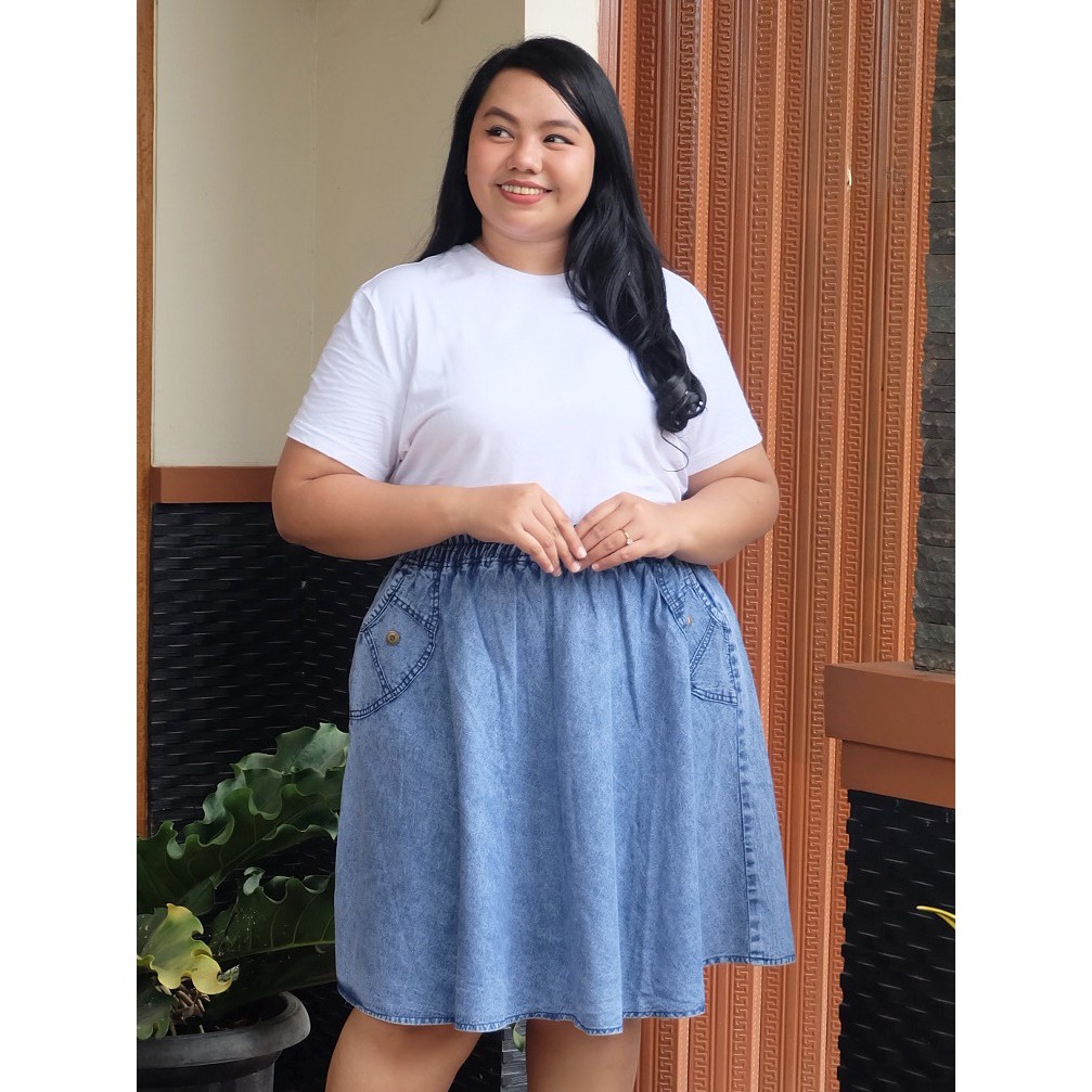 ROK JUMBO BIG SIZE DENIM JEANS XXXL-SNOW BIRU