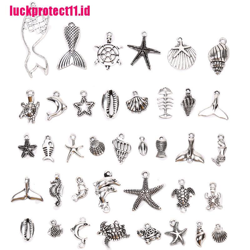 【LUCK】40Pcs/Set Mixed Vintage Sea Animal Charms Pendant DIY Craft Jewelry Findings