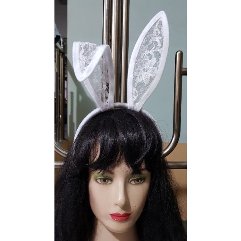 Bando Kelinci Lace Halloween Kostum Party Bridal Shower Devil Bunny Cosplay Bunny Halloween