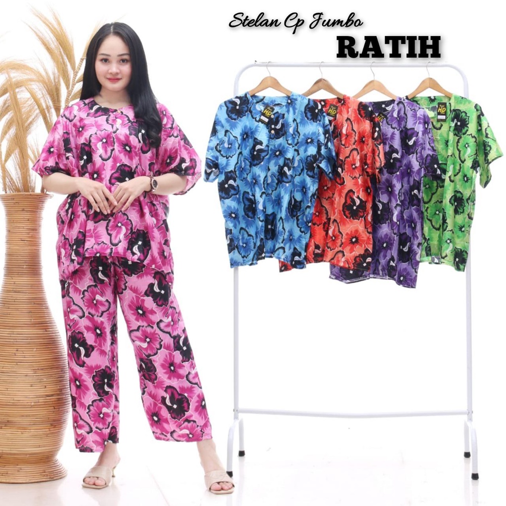 Almira Daster - Setelan Celana Panjang - Cp Jumbo Ratih Baju Tidur Batik Lengan Pendek Mall Grosir F