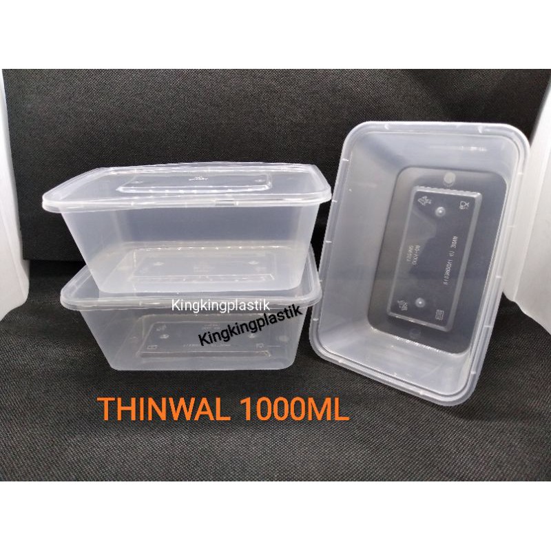 Thinwall 1000ml per pack food container kotak makan