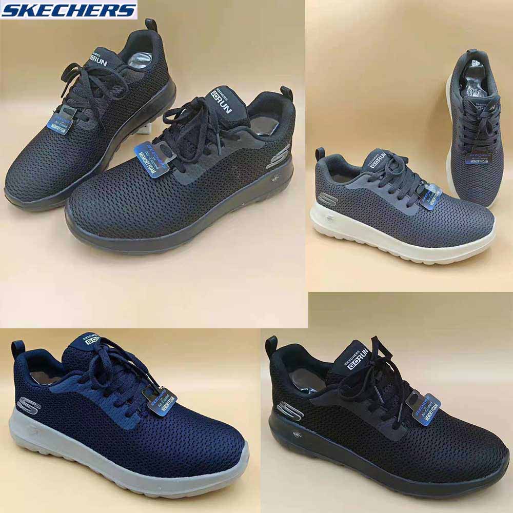 SKECHERS kasual sepatu casual  pria hitam sepatu slip on cowok rajut pria shoes