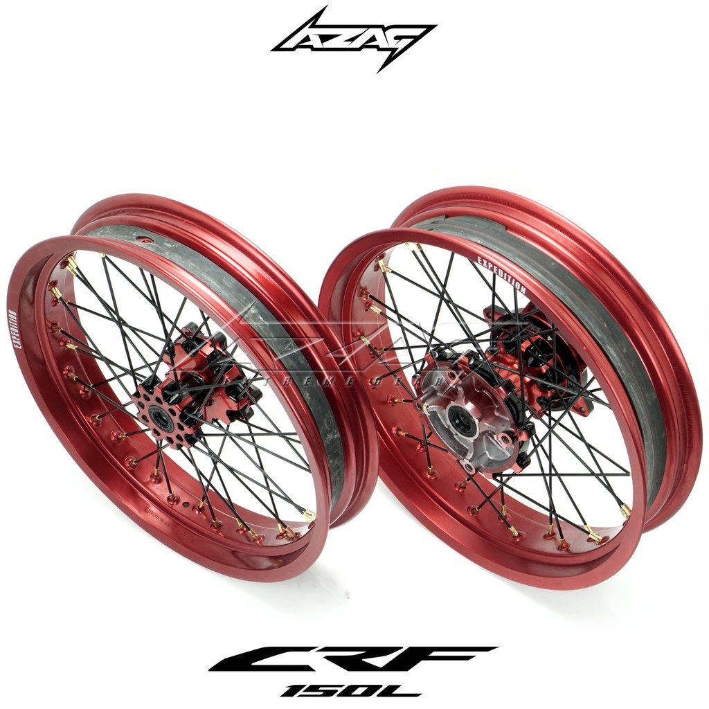 VELG SET SUPERMOTO HONDA CRF 150L VELG EXPEDITION MERAH