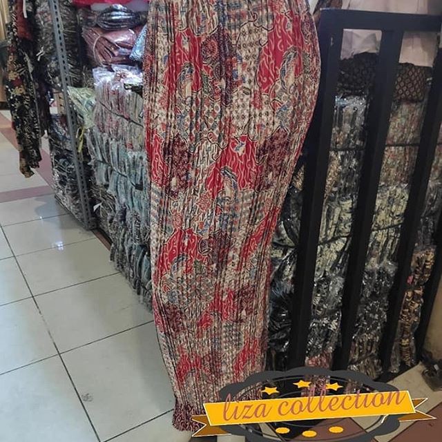 Rok Plisket Mojang Merah / Mojang Gold / Mojang Pink / Mojang Tosca