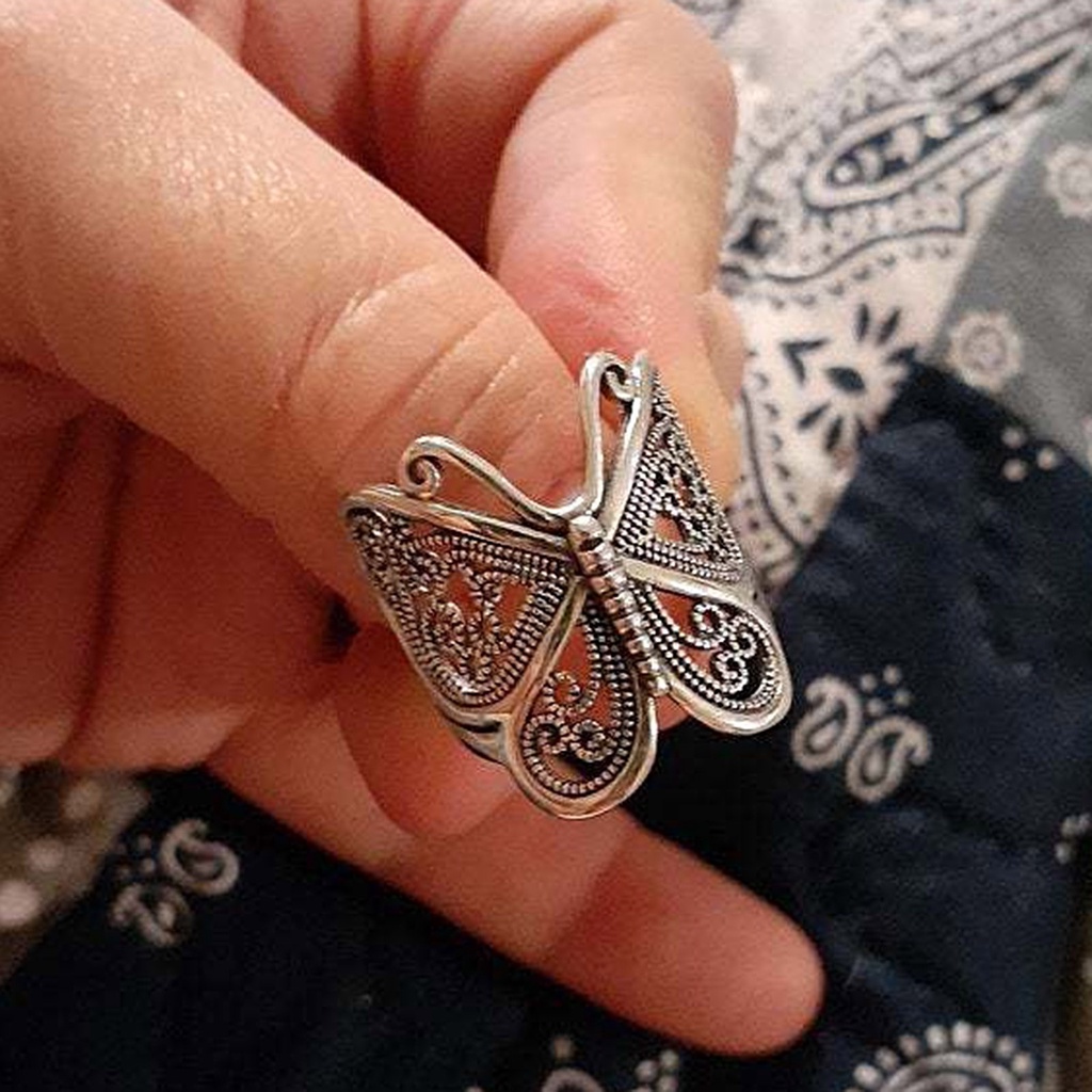 Hu Hu Hu Hu Hu Alat Bantu Pasang Kacamata♡ Cincin Butterfly Adjustable Untuk Wanita